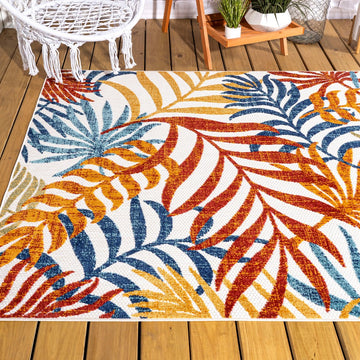 Tropics Palm Leaves Indoor/outdoor Area Rug